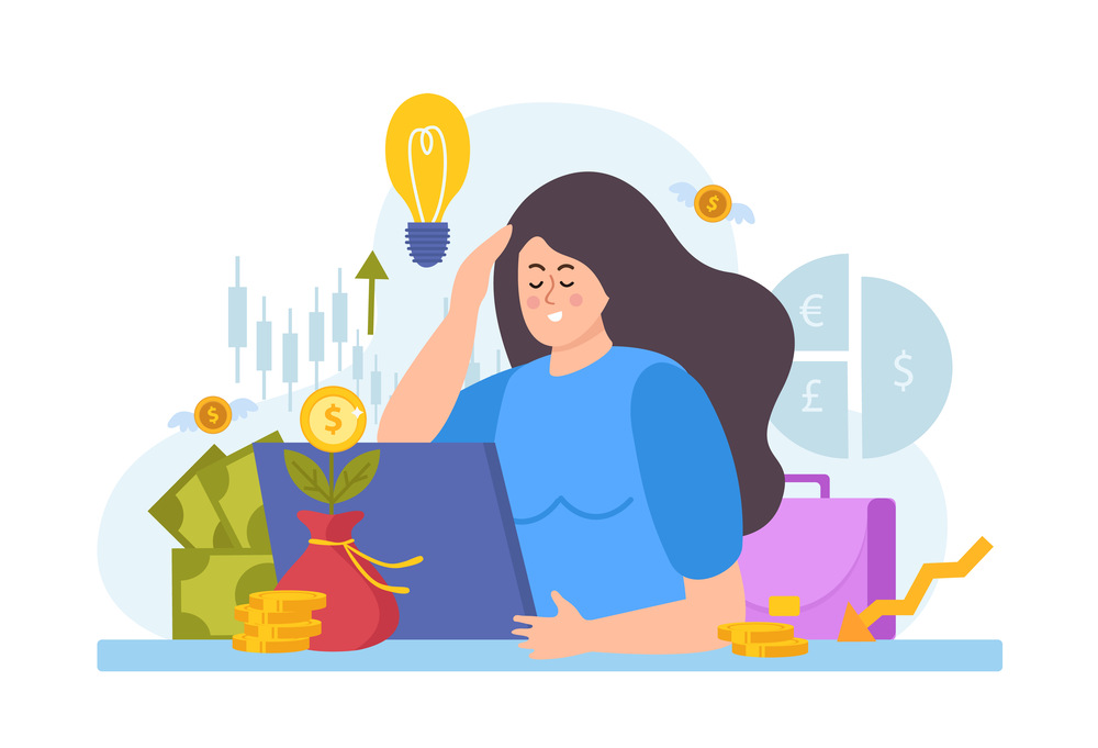 A woman entrepreneur's thinking is about her problems.